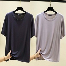 지고다그 1+1 남성 여름 모달 라운드넥 반팔 홈웨어 잠옷 루즈핏 쿨링 편한 데일리 파자마 티 HHA1389