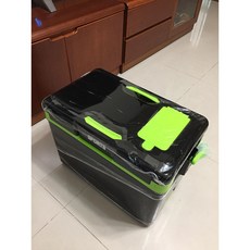 CHUANG YU 27公升天窗雙開蓋釣魚行動冰箱, 黑果綠,有腳無氣孔, 1個