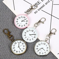 可愛大數字夜光鑰匙扣掛錶 學生護士考試防水懷錶, 1個, 黑針隨機色【普通-表盤】