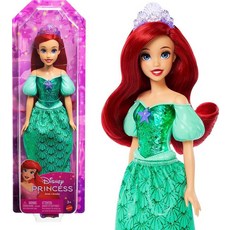 Mattel 디즈니 프린세스 신데렐라 인형 반짝이는 패션 탈착식 스커트 머리띠 및 신발 포즈 수집품 영화에서 영감을 얻었습니다, 아리엘