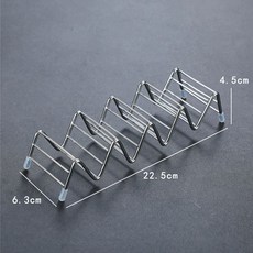 타코튀김기 바스켓 브리또 접시 핫도그 타코 업소용 나초, 4 - 5칸 V자형 스틸 와이어 타코 팬, 기본 색상