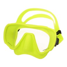 SAEKODIVE 潛水面鏡，舒適矽膠，防霧鏡片，粉紅色時尚設計, 螢光黃