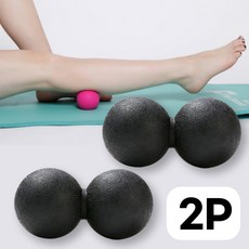 매니셀 땅콩마사지볼 발바닥 볼 림프 롤링 요가볼, 2개, 블랙