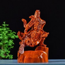 黑檀木 花梨木 跨步關公 擺件, 如圖所示, 1個