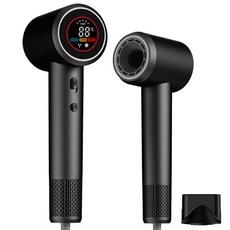 RichMagic BLDC 고속 드라이기 디지털 디스플레이 8가지 모드 냉열순환 가정용 드라이기 원터치 클리닝1300W+자기흡입노즐, 블랙