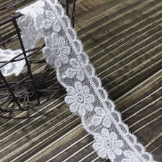 다알리아 23색 2cm x 90cm 망사 레이스 면실, 백아이보리