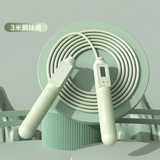 成人款兩用跳繩智能計數鋼絲繩體育用品家用無繩運動負重跳繩定製, 1個, 綠色-長繩【收納袋包裝】