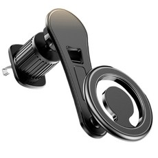 ibits D19 Magsafe磁吸手機支架 出風口加長桿 360度旋轉車用導航配件, 曜石黑, 1個