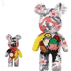 暴力熊 台灣出貨 超大款 串聯積木 聖誕熊 九尾狐 鑽石積木玩具, 1個, 7102夢迴熊（7220片）+槌子