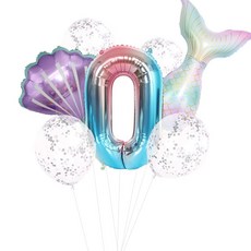새로운 인어 공주 파티 식기 세트 종이 컵 플레이트 라텍스 풍선 비 샤워 파티 장식, balloon 0, 1개