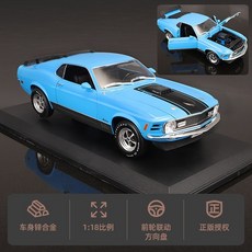1:18 합금 클래식 자동차 시리즈 포드 머스탱 1970, 1개, 1970 포드 머스탱 머신 1 - 블루