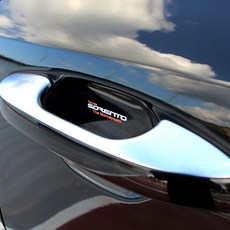 [비브랜드](와이앤유)페이스리프트 로고 포인트 투명 도어컵 긁힘방지 스티커 보호필름 2025 쏘렌토MQ4 호환, 블랙로고