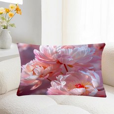 모란꽃 패턴 소파쿠션 양면 소파 쿠션 솜 포함 세탁가능 고탄력 침실 장식 꽃패턴 대형 소파용 꽃쿠션 안락한 사용감 트렌디한 스타일, 모란꽃 1-3, 40 x 40CM (솜포함 양면쿠션)