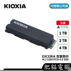 Kioxia 鎧俠 M.2 SSD 固態硬碟 支援 PS5, EXCERIA含散熱片 1TB Gen4