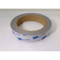 3M PE泡棉雙面膠帶 雙倍黏性 灰色 1.1mm厚度 不易留殘膠, 1個, 3M 1600TG 2公分寬 3米長