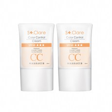 S+.Clare 聖克萊爾 RS肌因亮白CC霜 物理性防曬 SPF50, 1個, 2入, 自然妝感, 30ml