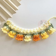 鈴蘭花針織圍脖 貓咪, 橘色, 1個