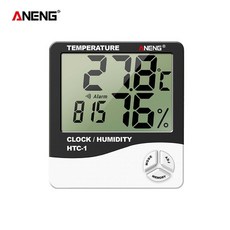 ANENG HTC-1 溫溼度計 數字顯示計時器, 1個, 黑色, 黑色
