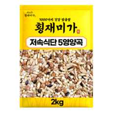 [횡재미가] 저속식단 5곡 혼합잡곡 잡곡쌀 현미 렌틸콩 귀리, 2kg, 1개