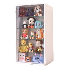 BuyJm 加大五層低甲醛玻璃展示櫃 收納公仔櫃 B-CH-BO035, 白色, 白色