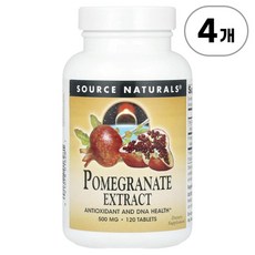 소스 네추럴스 석류 추출물 500mg Source Naturals Pomegranate Extract 500 mg 120정, 4개