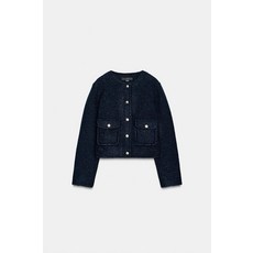 ZARA 자라 부클 재킷 - 네이비[3046073401]