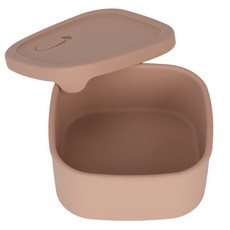 食品級矽膠微波爐便當盒, 500ML淺棕色OPP袋裝, 1個