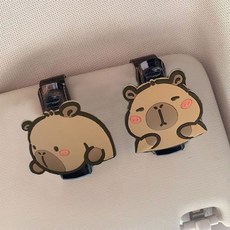 뉴프렐류드 차량용 캐릭터 선글라스 클립, 1세트, 카피바라