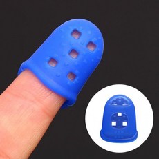 손가락 보호 실리콘 골무 블루 사무용 밴드, 1개, 중(b)
