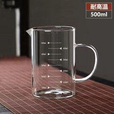 玻璃量杯帶刻度杯子 微波爐家用廚房烘焙計量杯, 1個, 中號-500ML 明火 微波可用