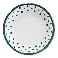 파티쇼 NEW 라인 도트 접시 6개입 생일 파티 셀프 홈파티 테이블 장식 피크닉 소품, 23cm, 그린