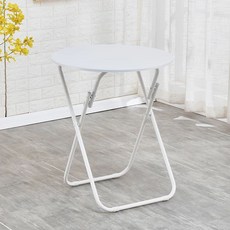 철제테이블 원형 접이식 철제 2인 테이블 야외 직경 60cm 원형 카페 접이식 60CM 녹, C. 화이트 선반 화이트 테이블