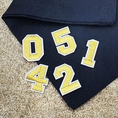 패치 배지숫자와펜 의류 숫자 골드