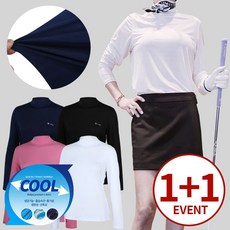 작업복 (1+1) 여성 냉감 이너웨어 하이넥 베이스레이어 티셔츠