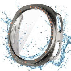 더조은셀러 워터디펜스 강화유리 방수 케이스 갤럭시 워치8 44 40 호환, 티타늄골드