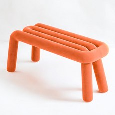 VITALO 인테리어 볼드벤치 까페 의자 롱 체어 현관 쇼룸 스튜디오 의자, 1개, 오렌지(ORANGE)