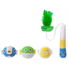 POOZPET 河豚貓薄荷玩具 Set 含優質貓薄荷, 1組