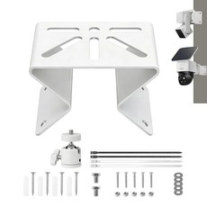 Coolotic 태양열 및 PTZ 보안 카메라용 스테인리스 스틸 코너 마운트 지퍼 타이 4개 및 0.6cm(1/4인치) 미니 볼 헤드 어댑터 포함 | 벽/기둥/기둥용 녹 방지, Steel Corner Mount Set