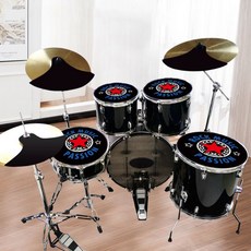 어쿠스틱 드럼 고무 패드 세트 쉴드 셀프 방음 가정용, 단일사이즈, 5 드럼 3 심벌즈 세트 Q, 1개