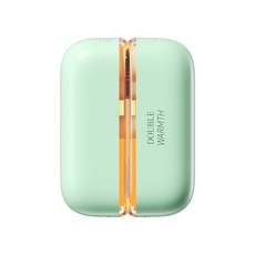 DOUBLE WARMTH炫彩磁吸分體暖手寶，迷你便攜，雙面速熱，多段調溫，氛圍燈, 薄荷綠, 【四檔溫控+電溫雙數顯】