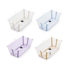 摺疊式嬰兒澡盆，輕巧便攜安全防滑設計，多色可選, 奶油杏-普通版, 1個