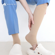 너스키니 키니핏 발트임 간호사 승무원 임산부 고탄력 종아리 병원 압박밴드 압박 스타킹, 베이지(S), 1세트, 종아리/무릎형