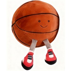 可愛籃球造型娃娃抱枕，柔軟舒適趣味表情，居家裝飾旅行良伴, 趣味籃球抱枕【20公分】