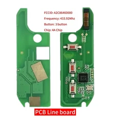 호환 Jingxin 2/3버튼 플립 원격 키 HITAG AES 7945 4A 칩 433Mhz A2C 86460000 Fiat Strada MOBI UNO Fior, 04 PCB board