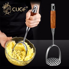 廚貴妃 CUGF 304不鏽鋼壓泥器，搗泥器 擠壓器 過濾器 輔食搗碎器，輕鬆製作綿密薯泥, 1個