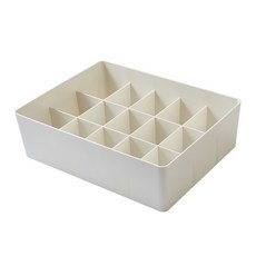 15格分格收納盒 內衣褲襪子收納 衣櫥整理, 1個, 白色15格(含蓋), 白色