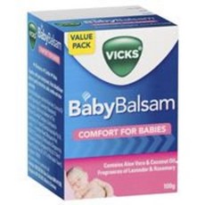 호주 국민크림 베이비발삼/ Vicks Baby Balsam Decongestant Chest Rub /아기 코막힘 비염 감기/아기 천연 숙면 연고, 100g, 2개