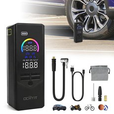 타이어 팽창기 휴대용 공기 압축기 무선 150PSI 에어 펌프 자동차 타이어용 컬러 디지털 압력 게이지 LED 조명 포함 - 7500mAh 충전식 배터리 전기 펌프 자동차, 타이어 팽창기 휴대용 공기 압축기, 무선 150PSI