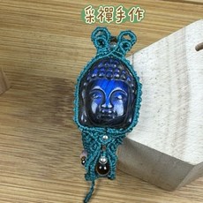 采禪手作 D06現貨 樣品 拉長石佛首蠟線手繩設計款, 1個