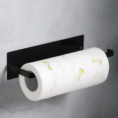 바이빈 접착식 키친타올 걸이 부착 주방 키친 거치대 홀더 키친타올걸이 행주 건조대, 블랙 × 1개, 블랙 * 1개, 1개